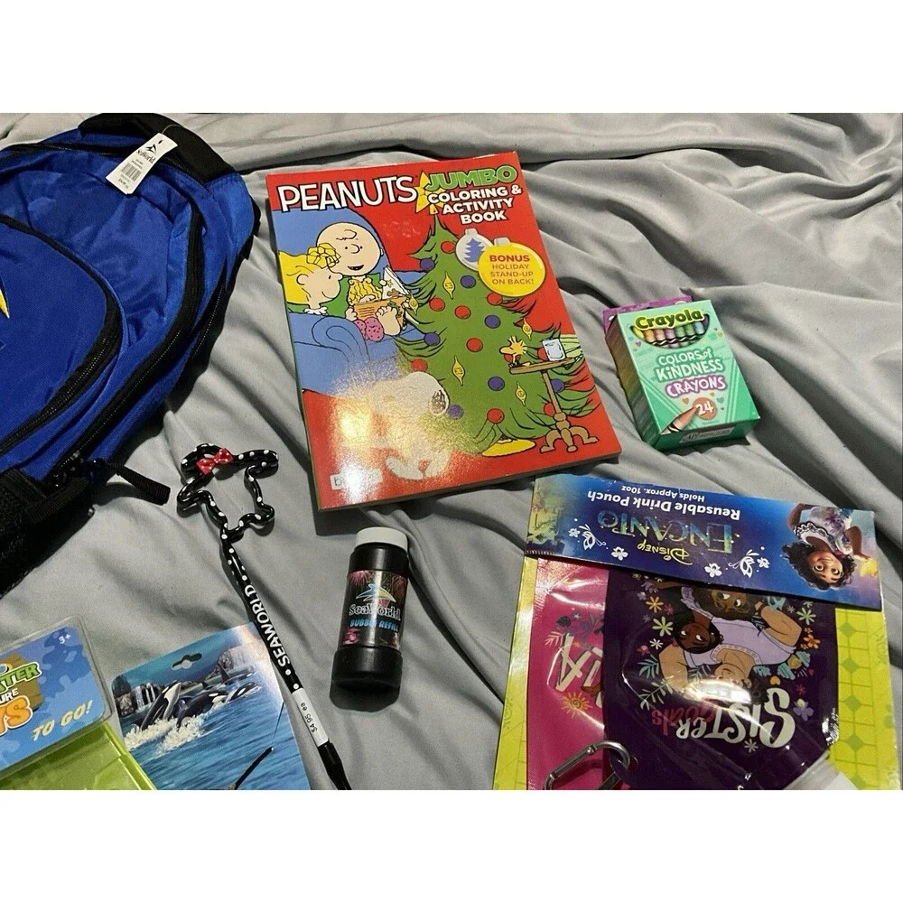 SeaWorld Backpack Official Orlando Lg., Cooling Gel Cup,Bubbles, Pen, ETC.  New